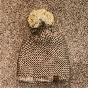 CC Knit Beanie with Pom Pom
